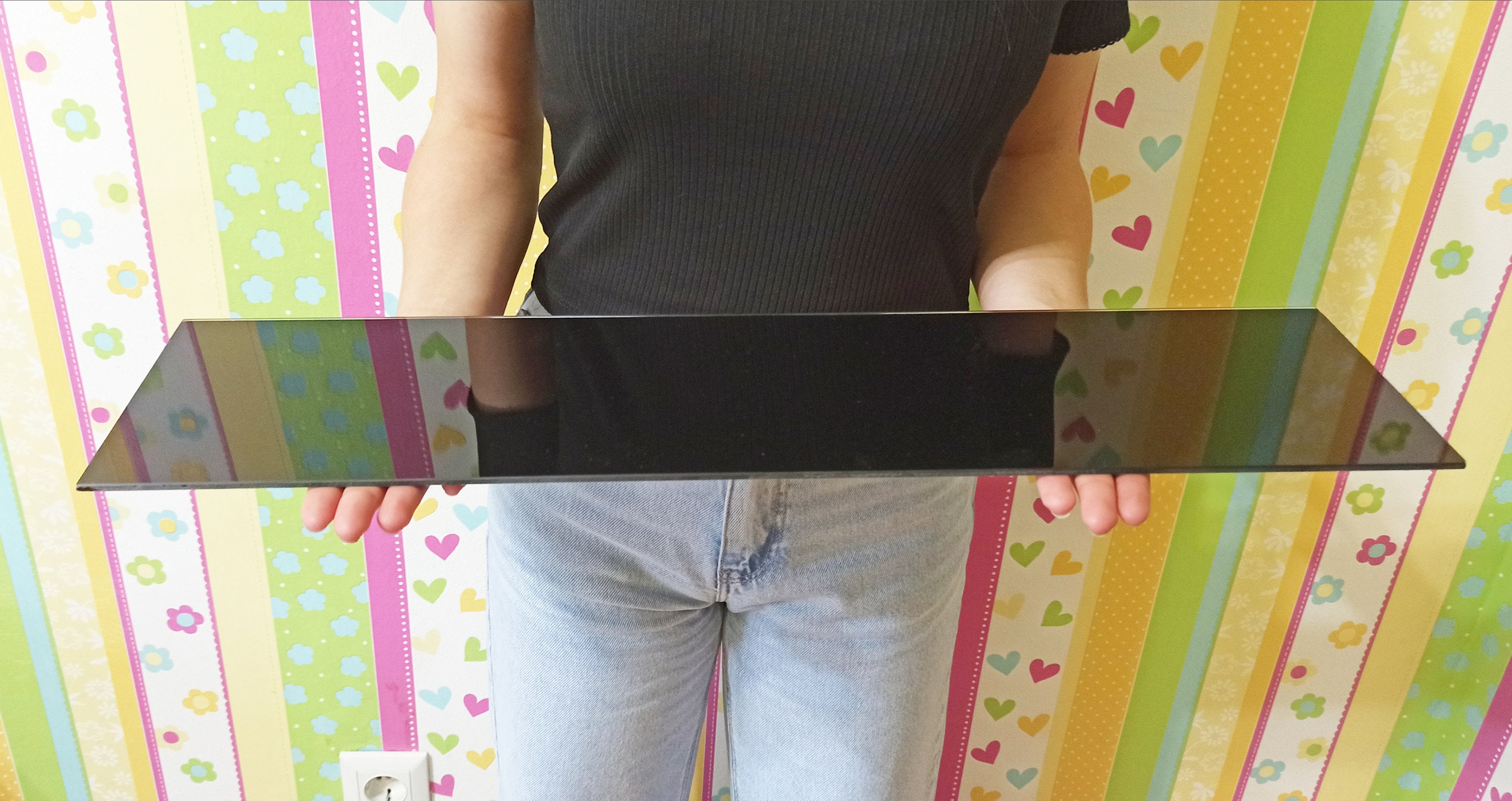 Colored Glass Shelf Lacobel Glass Shelf for Jewelry or Cosmetics Home