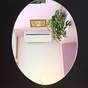 Oval glass mirror Ellipse wall mirror Mirror with oval shape Bedroom decor Home decor ellipse shaped mirror Designed mirror Room interior