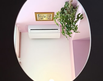Oval glass mirror Ellipse wall mirror Mirror with oval shape Bedroom decor Home decor ellipse shaped mirror Designed mirror Room interior