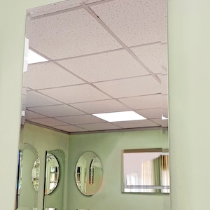 Rectangular beveled mirror Mirror facet Art Deco mirror Wall decorative mirror wall room mirror beveled edge frameless mirror home design