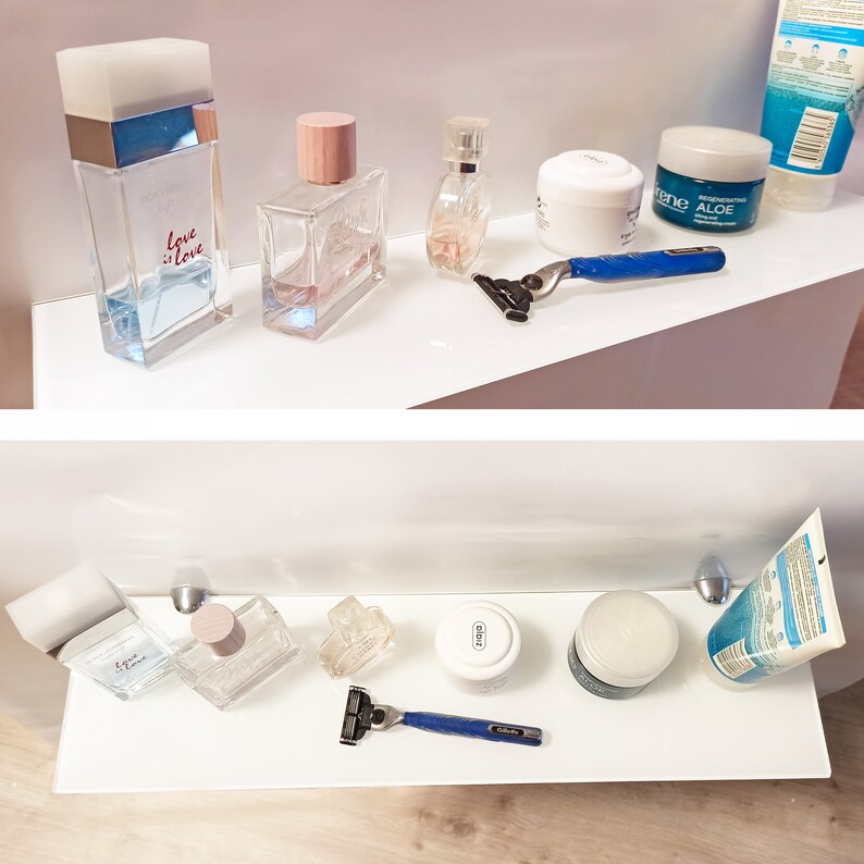 Colored Glass Shelf Lacobel Glass Shelf for Jewelry or Cosmetics Home