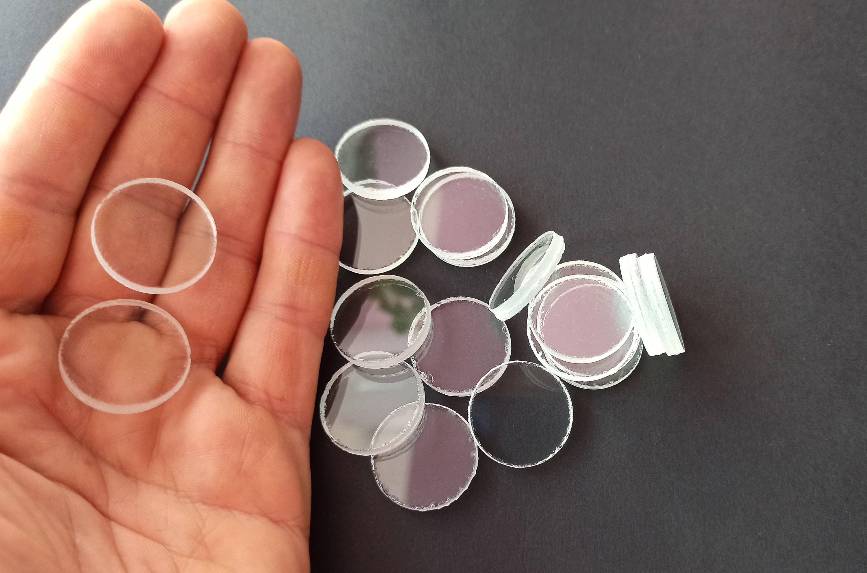 Clear glass circles for craft. Transparent Glass Cover. Set of Etsy
