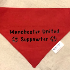 Football suppawter dog neckerchief - Dog bandana- Extra Small to Large- Slip over the collar- UK handmade- Pet accessory- Football team