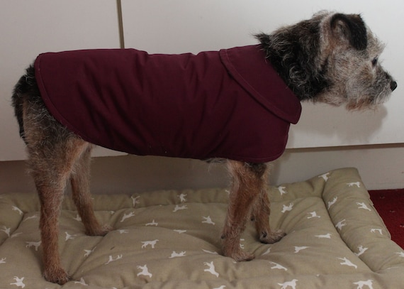 Collared Dog Togs Coat Small UK Handmade dog Jacket velcro Fastening Small Dog Coat water Resistant Etsy