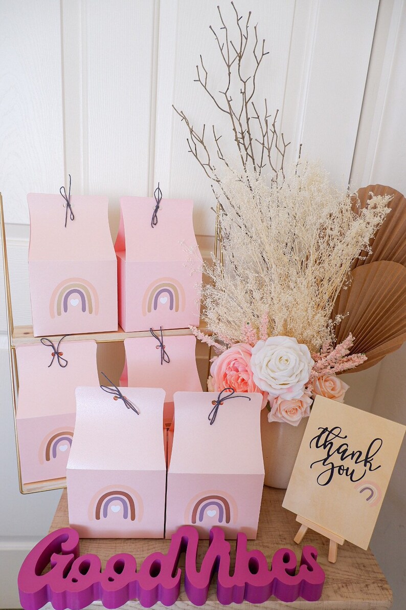 Boho Rainbow Favor Box Boho Party Favor Etsy