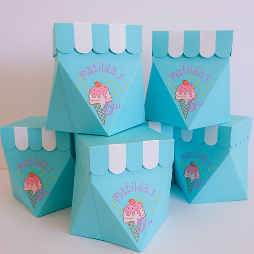 Ice Cream Favor Box Ice Cream Cone Ice Cream Scoops Treat Etsy