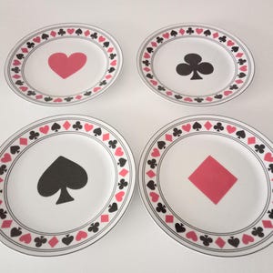 Set of 4 Vintage Playing Card Dessert/snack Plates Dishes Godinger