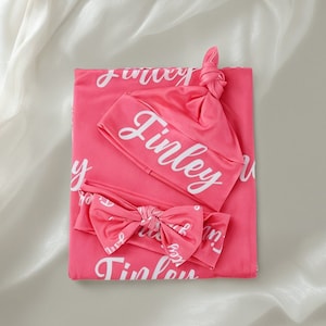 Newborn Name Blanket, baby name swaddle, first and middle name blanket, baby name swaddle, newborn swaddle and blanket, hospital blanket