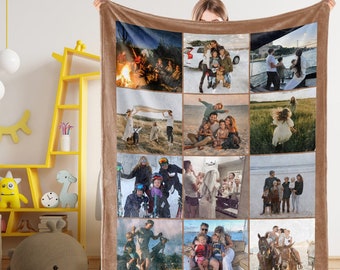 Custom Blanket With Picture,Customizable Photo Blanket Collage,Super Cozy Blanket,Anniversary gift,Valentines Gift,Special Memory Keepsake