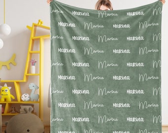 Personalisierte Babydecke, Name Babydecke, kundenspezifische Decke für Baby, Neugeborene Name Swaddle, Minky Stoff weiche Decke, Neugeborene Kleinkind Geschenk