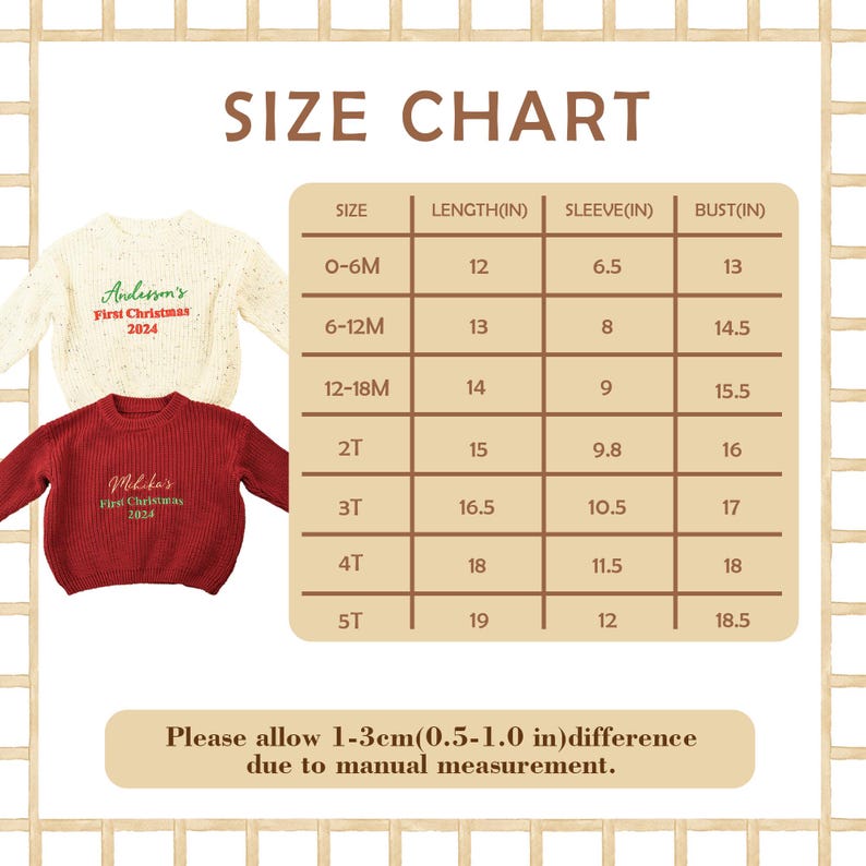 Personalised Baby's First Christmas Knitted Sweater, Hand Embroidered