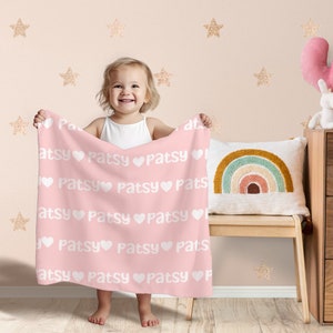 Personalized Baby Blanket, Name Baby Blanket, Custom Blanket for Baby, Newborn Name Swaddle, Minky Fabric Soft Blanket, Newborn Toddler Gift image 2