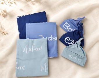 Namnfilt för nyfödd, inlindning för bebisar, filt för för- och mellannamn, babyshowerpresenter, inlindning och filt för nyfödd, sjukhusfilt