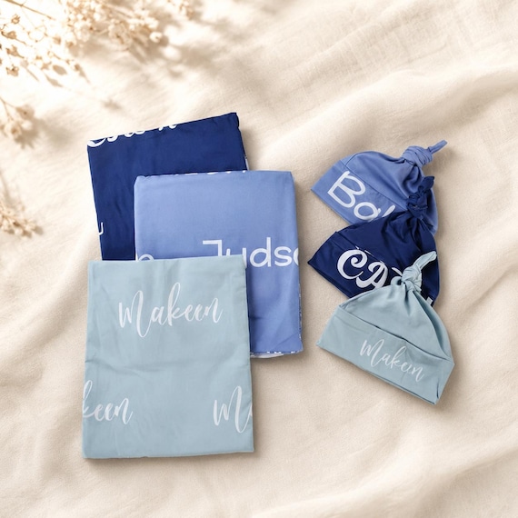Newborn Name Blanket, baby name swaddle, first and middle name blanket, baby shower gifts, newborn swaddle and blanket, hospital blanket