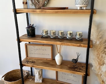 Free Standing Shelving Unit - Media Unit - Bookcase - Industrial - Kiln Dried Wood - Home Bar