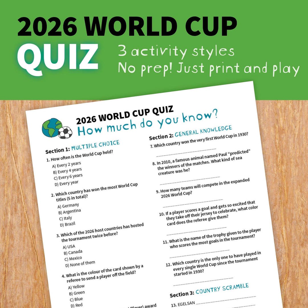 2026 World Cup Quiz & Trivia | Soccer Brain Teasers for Kids | Word ...