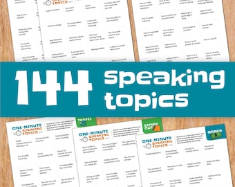 One-minute English speaking printables, 144 topics for ESL-ELL