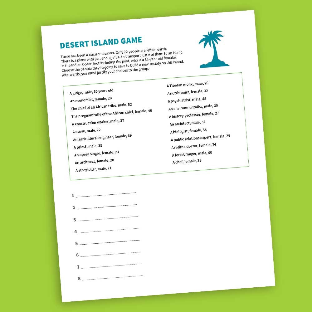 Printable team game Desert Island teambuilding activity Etsy Italia