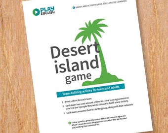 Desert Island team-building activity, printable team game