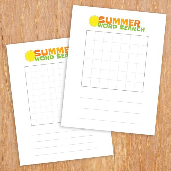 make your own word search creative kids summer printable etsy