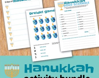 Chanukka Spiele Bundle | Ausdruckbare Familienaktivität (Instant Download)
