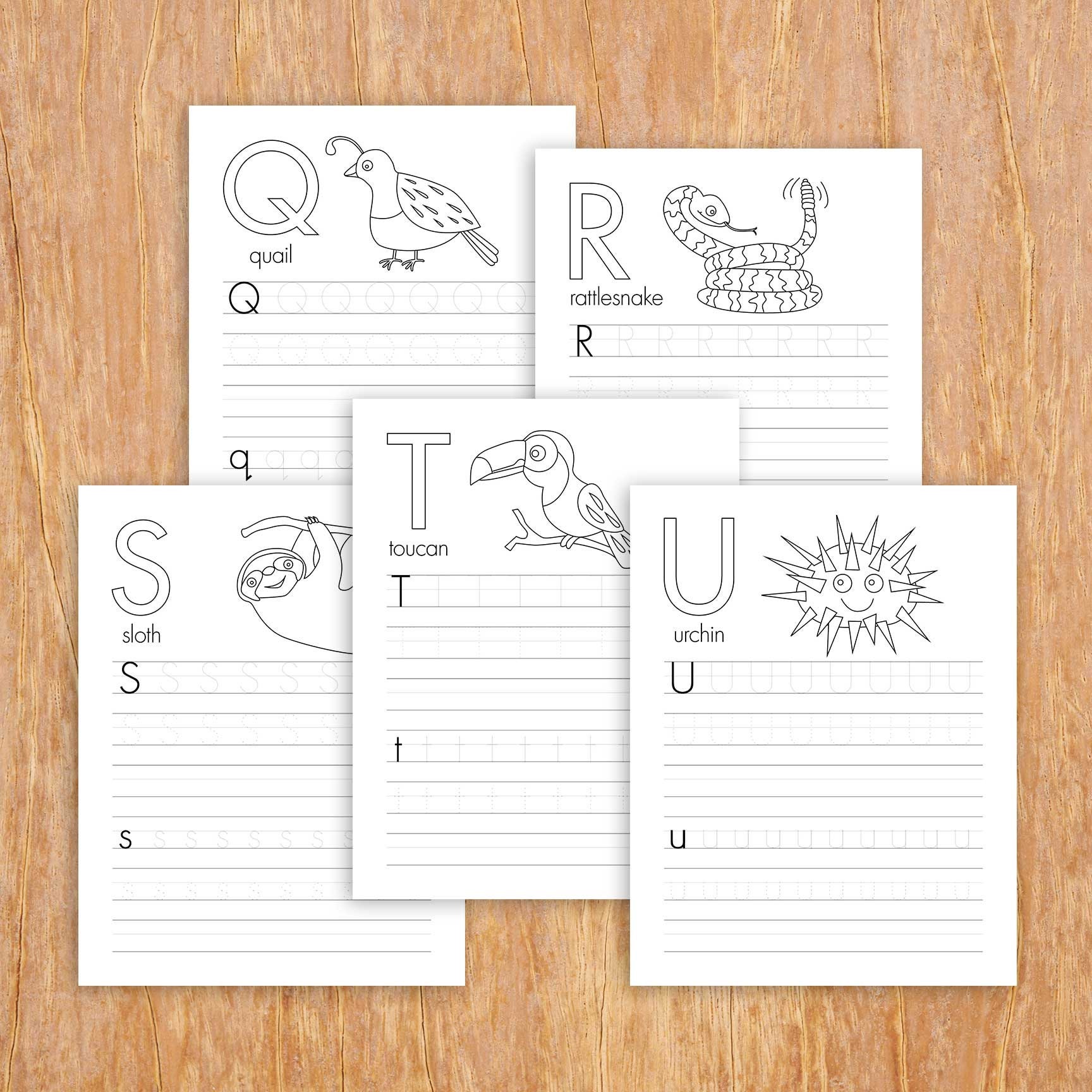 Full alphabet tracing sheets printable tracing worksheets | Etsy