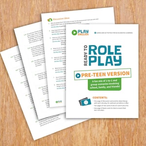 Role play cards for kids and pre/teens, printable role playing activity