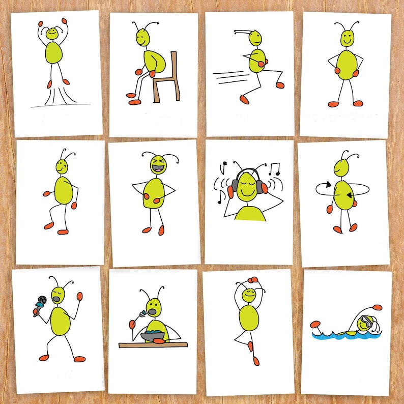 Simon Says ESL Flashcards – Basic English Verbs With Fun, Original ...