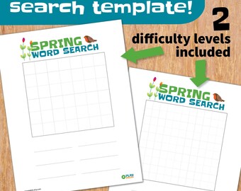 Spring Word Search Template | Kids DIY Printable (Digital Download)