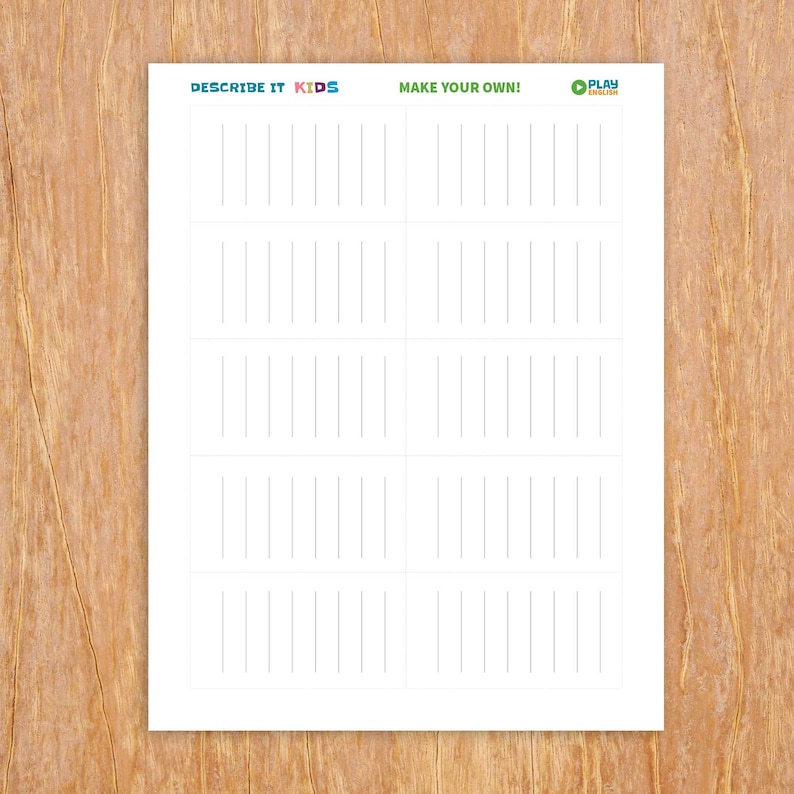 Kids Printable Word Game Vocabulary Card Game (Instant Download) Etsy