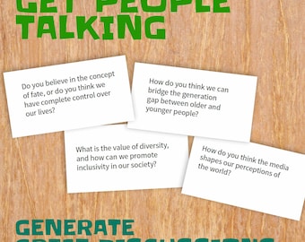 Question flashcards, thought-provoking question cards for teens and adults