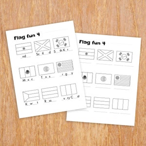Flag Fun 4, printable geography worksheets