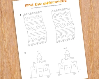 Summer find the differences, Beach towel design template