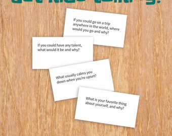 Conversation cards for pre-teens, 50 printable question cards