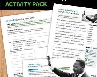 MLK Jr. Activity Pack | Grades 3-6, Black History (PDF Download)