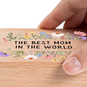 Best Mom Gift Personalized Pull Out Wooden Photo Keepsake Mothers Day Photo Album Custom Wood Box Memory Trinket Customized Photo Frame