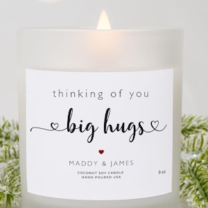 Je pense à vous, cadeau pour un ami, bougie de soja personnalisée, cadeau de Noël, bougie câlins, guérissez bientôt, désolé pour votre perte, commémoration d'un animal de compagnie