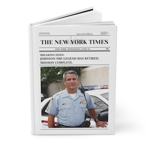 Personalized Police Retirement Gift for Men Women Military Police Retirement Journal Police Notebook Retirement Party Personalized Newspaper