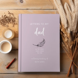 Regalo conmemorativo de papá, pérdida personalizada del diario del padre, pérdida de papá, diario de duelo, cartas de regalo a mi padre en el cielo, regalo de simpatía, padre
