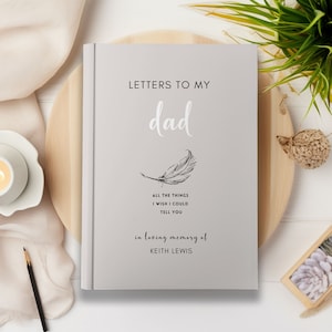 Regalo conmemorativo de la pérdida del padre Diario personalizado, Diario de duelo de la pérdida de papá, Cartas a mi papá Regalo de simpatía Padre en el cielo regalo del padre