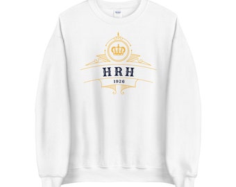 Moletom HRH: Gola redonda inspirada na Família Real
