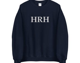 HRH Embroidered Sweatshirt: Royal Family Inspired