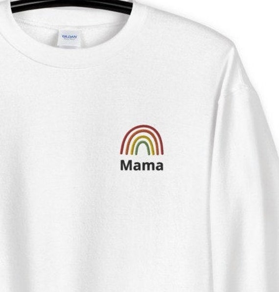 Embroidered Rainbow Mama Sweatshirt Rainbow Mama Hoodie Mama Sweatshirt Mama Hoodie Retro Mom Sweatshirt Retro Mom Hoodie LGBTQ Mama Etsy UK