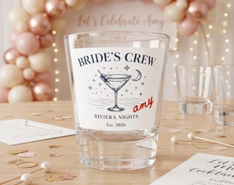 Bride's Crew Cute Shot Glasses Bachelorette Mini Tumblers Personalized Shot Glass Custom Wedding Favors Parti Shot Tequila Mini Shots