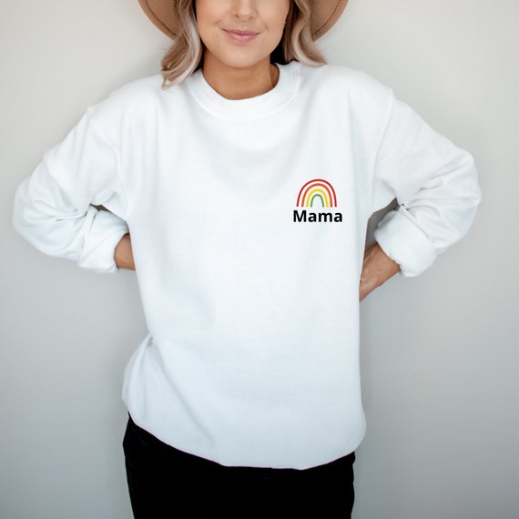 Embroidered Rainbow Mama Sweatshirt Rainbow Mama Hoodie Mama Sweatshirt Mama Hoodie Retro Mom Sweatshirt Retro Mom Hoodie LGBTQ Mama Etsy UK