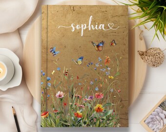 Personalized Wildflower Notebook: Birth Month Flower Journal