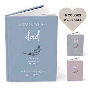 Regalo conmemorativo de papá, pérdida personalizada del diario del padre, pérdida de papá, diario de duelo, cartas de regalo a mi padre en el cielo, regalo de simpatía, padre