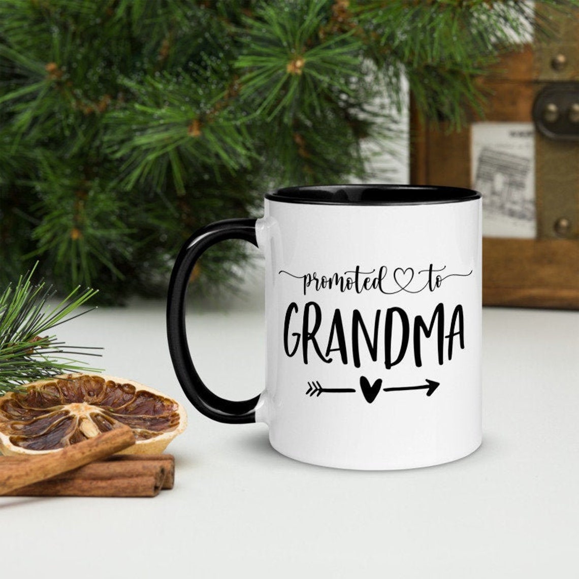 PROMOTED TO GRANDMA Coffee Mug with Color Inside Grandma Etsy