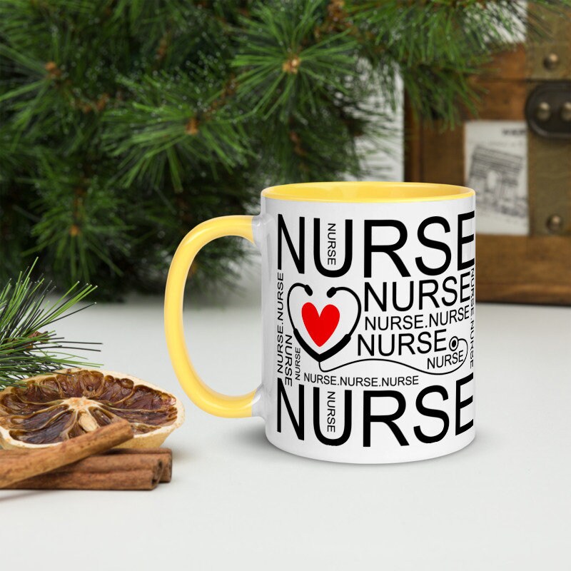 Nurse Coffee Mug Mug with Color Inside mugs mug handmade Etsy