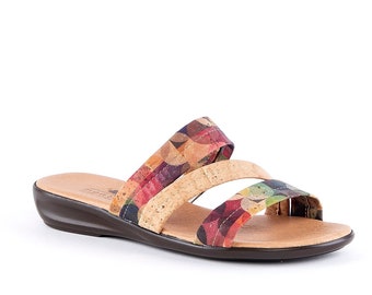 Cork Strap  Sandals Rainbow - woman shoes - handmade in Portugal